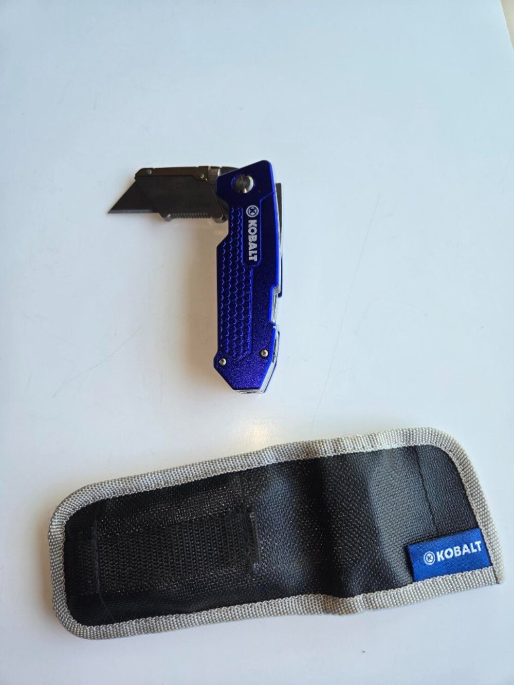 Kobalt Lockback EDC Large Folding Pocket Utility Knife Razor Box Cutter